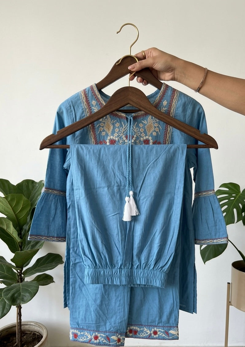 Tunic Dusty Blue Coord Set