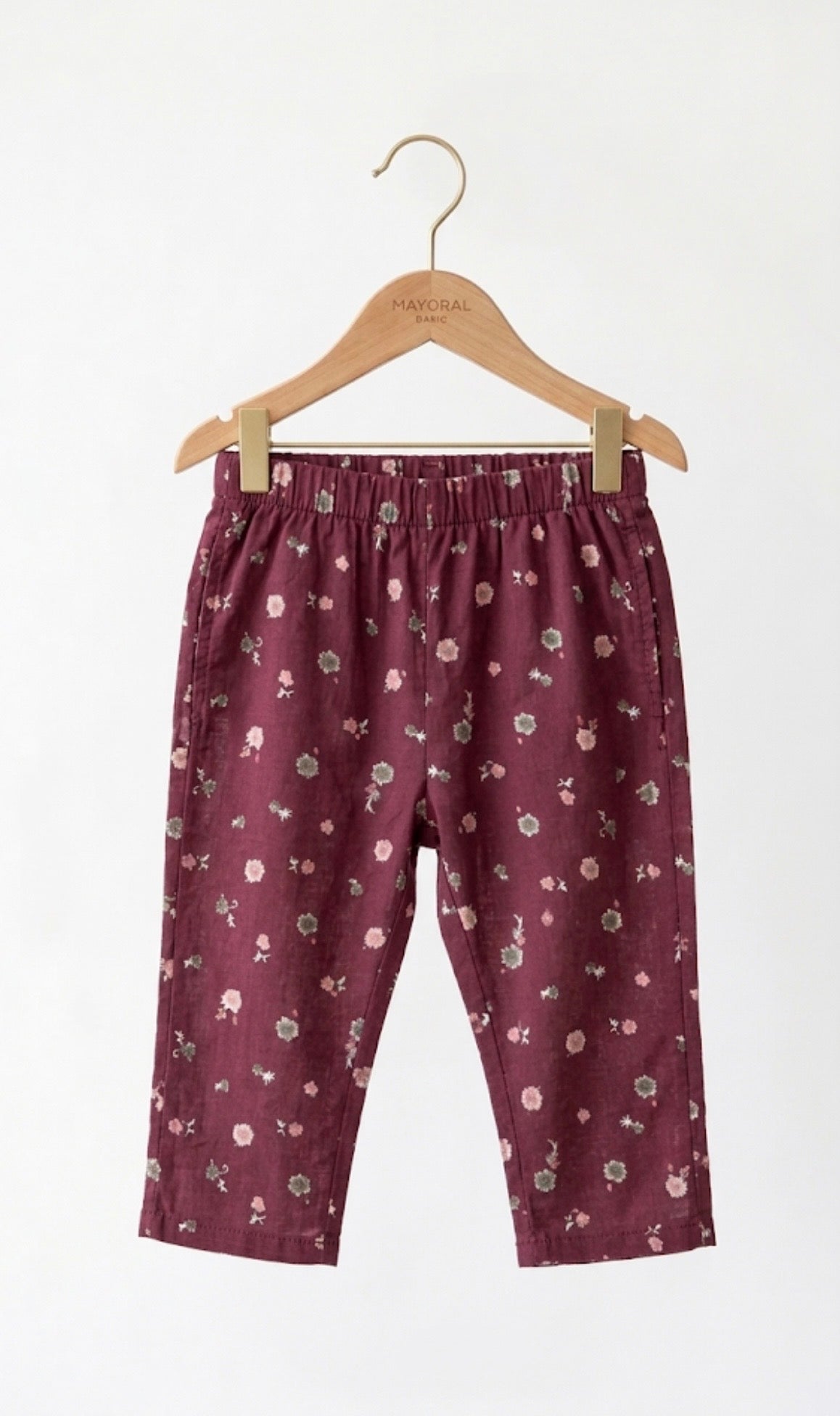 Girls Maroon Tunic Coord Set