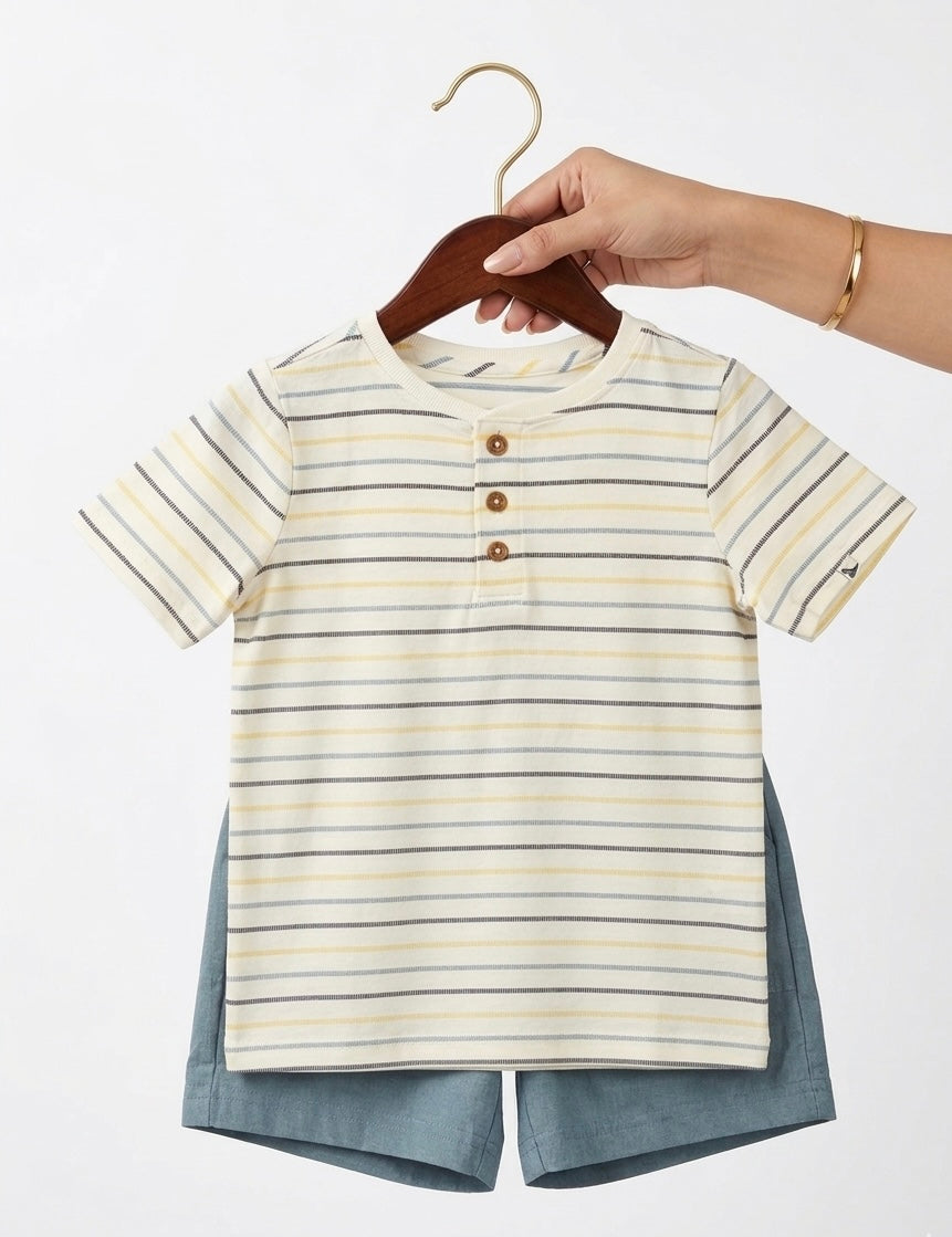 2-Piece Striped T-Shirt and Shorts Set