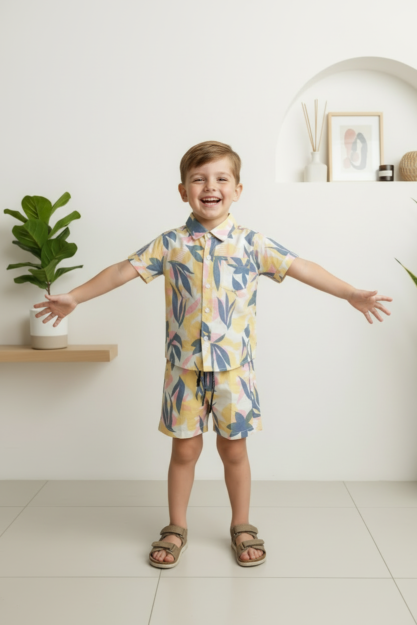 Boys Tropical Print Co-ord Set